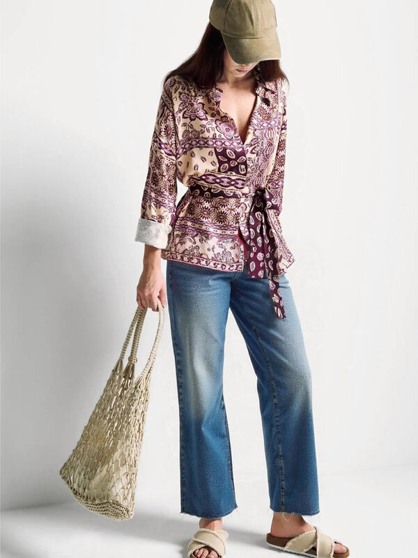 Vaqueros cropped de algodón Mujer