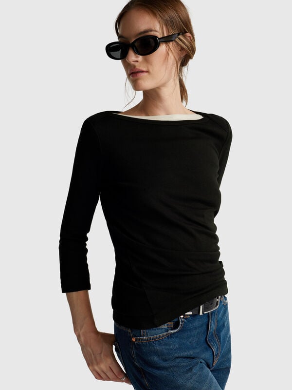 Camiseta de cuello barco Mujer