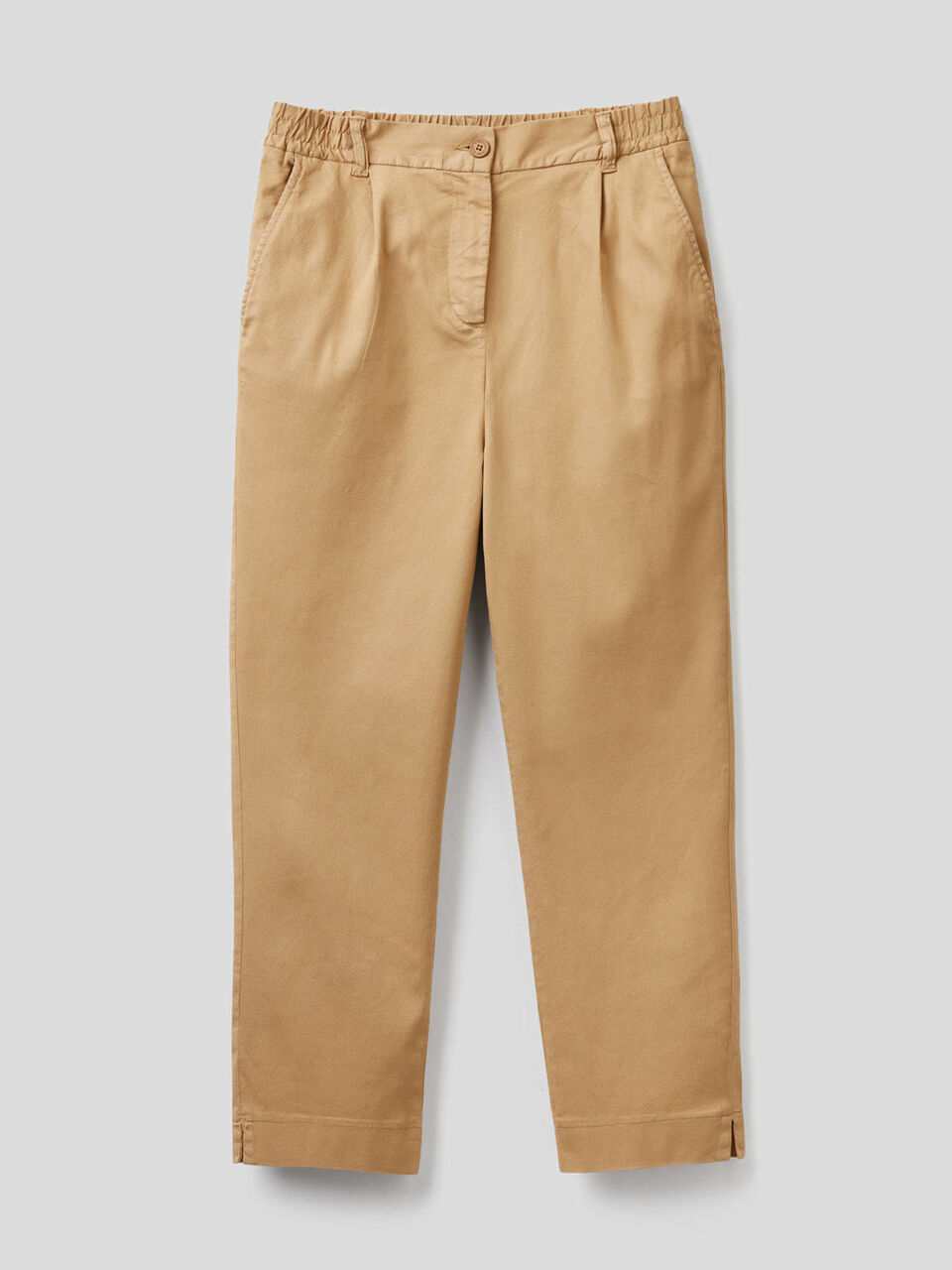 Pantalón liso de algodón elástico image number 1