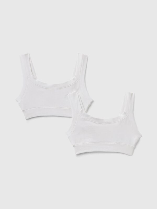 Dos tops de algodón super stretch Niña