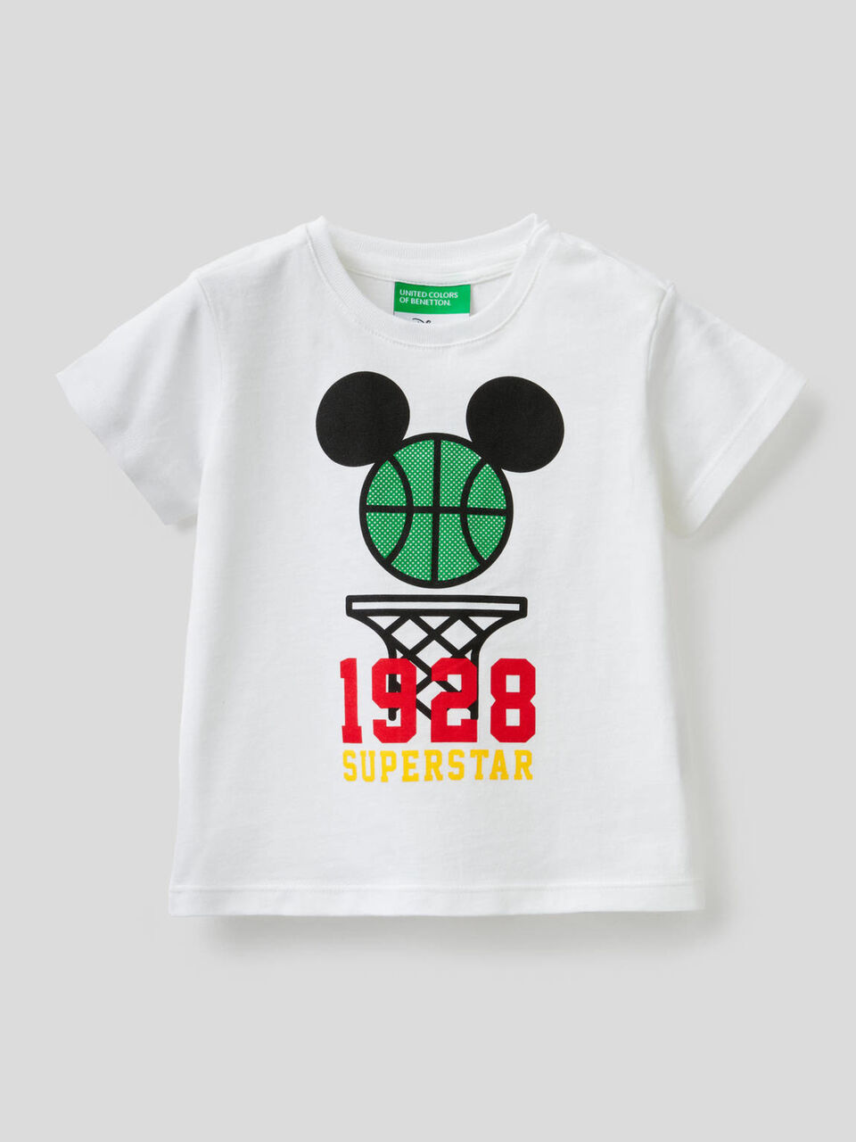 Camiseta de algodón con estampado de Mickey image number 1