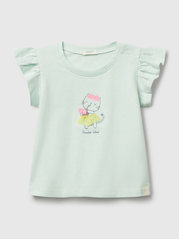 Camiseta con estampado y aplicación. Recién nacidos