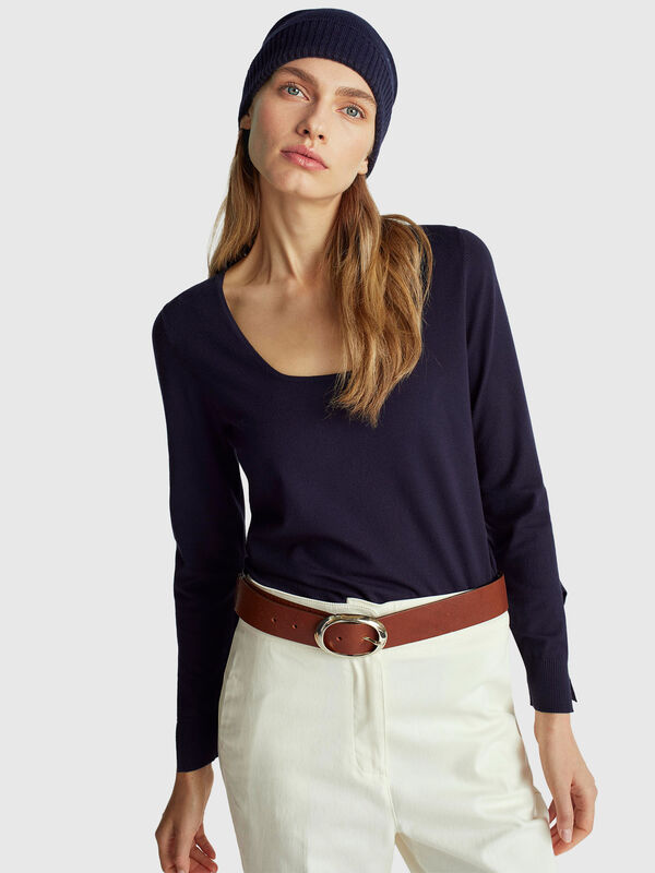 Suéter de cuello cuadrado Mujer