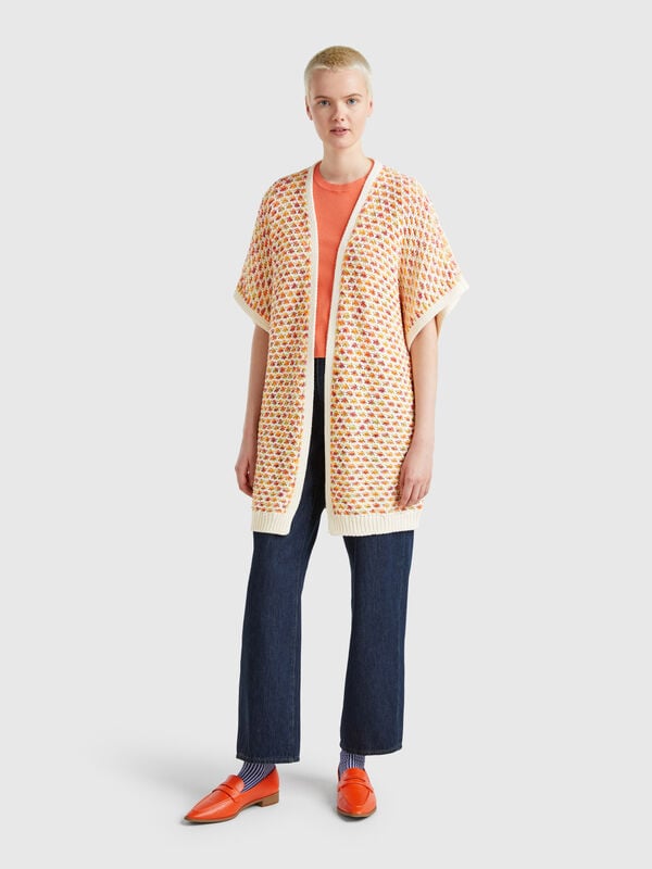 Cárdigan reversible en jacquard Mujer