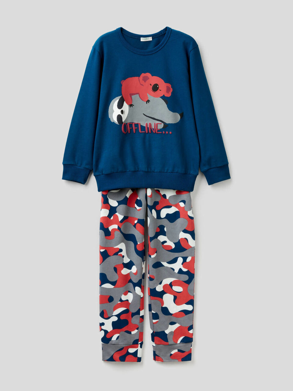 Pijama largo de algodón con estampados image number 1