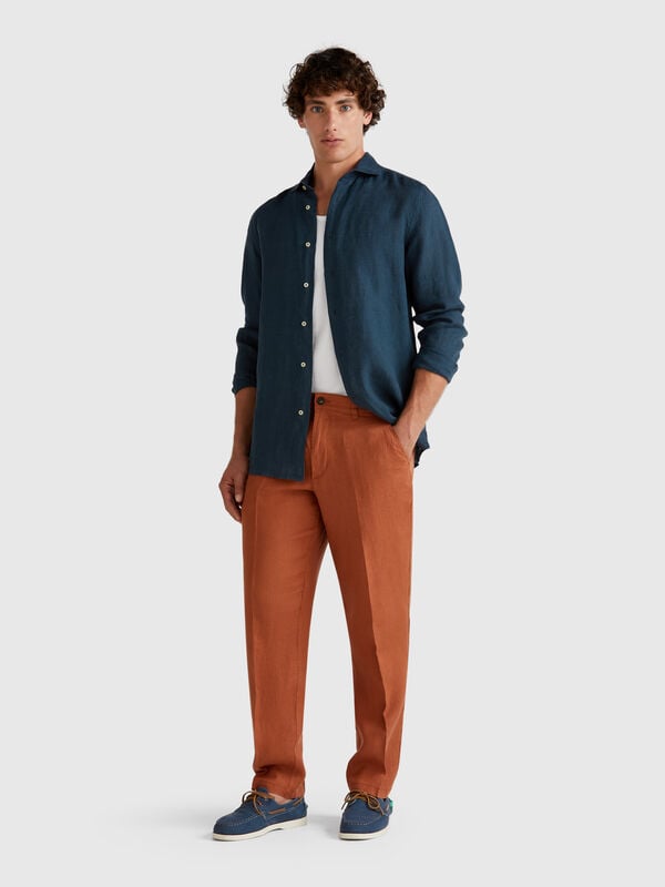 Pantalón palazzo de rayas diplomáticas Hombre