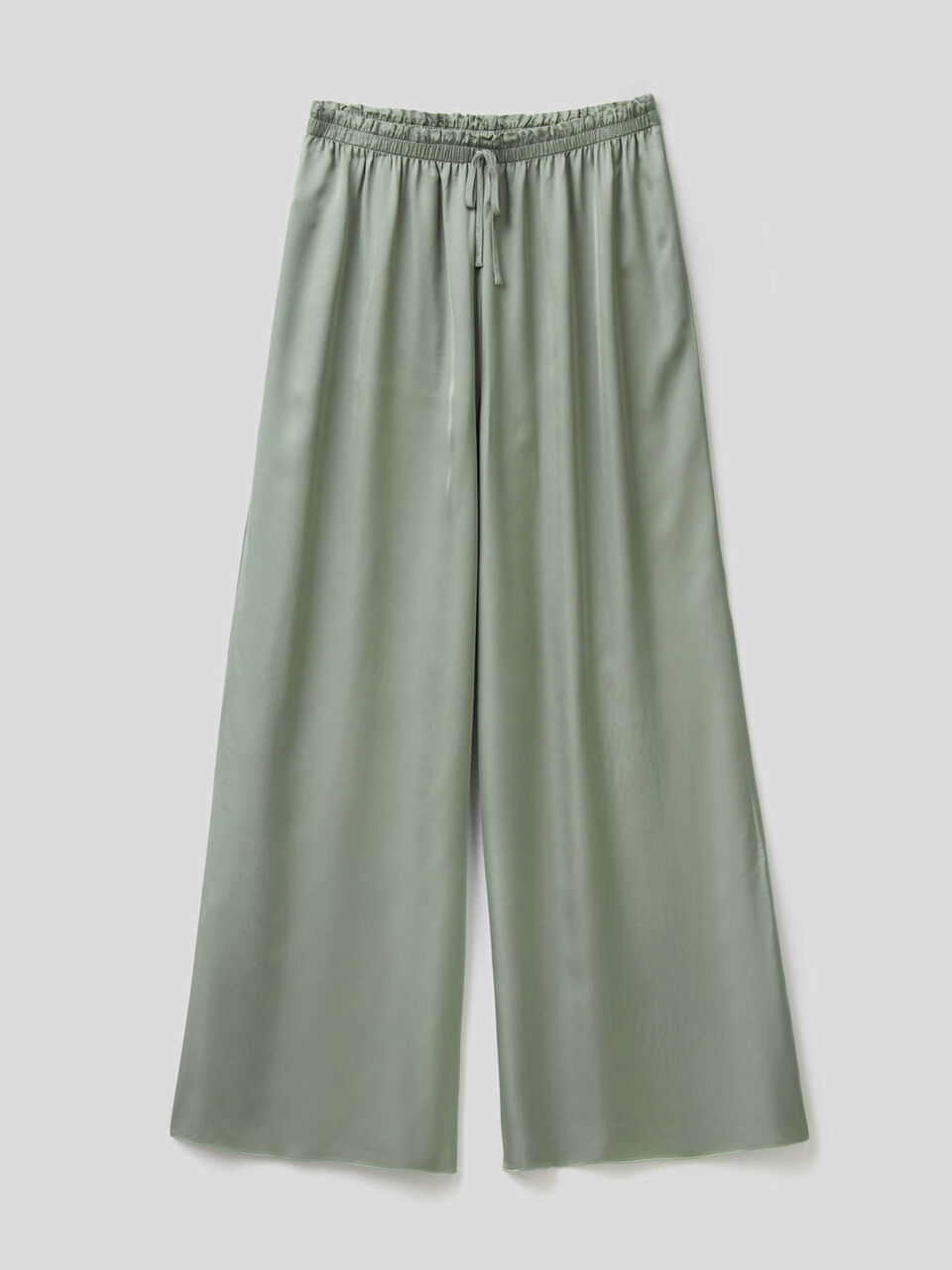 Pantalón palazzo con cordón de ajuste image number 1
