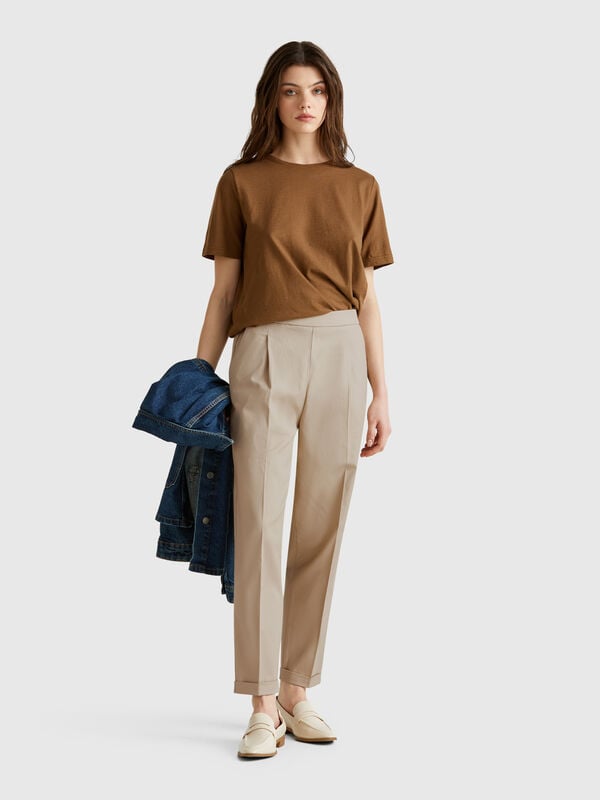 Pantalón de algodón elástico Mujer