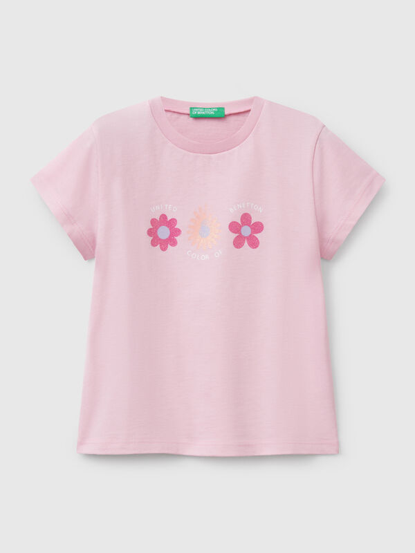 Camiseta con estampado de purpurina Niña