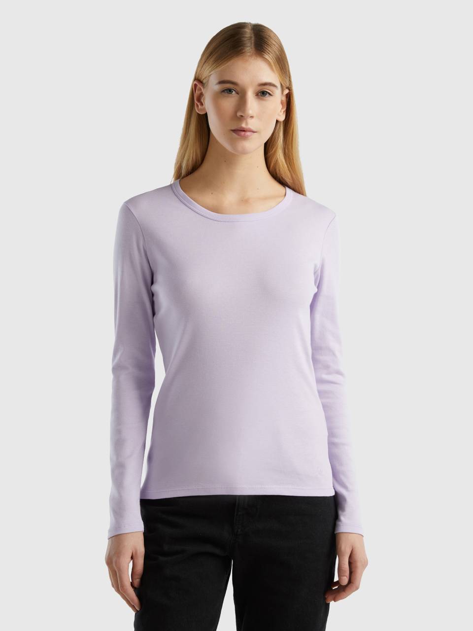 Camiseta lila clearance manga larga