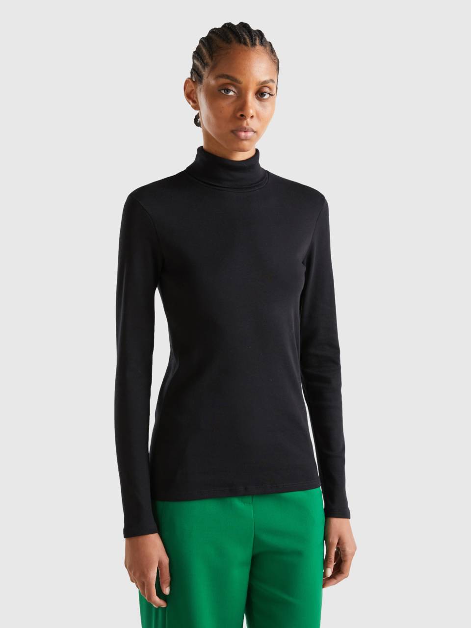 Camisetas cuello sale alto mujer algodon