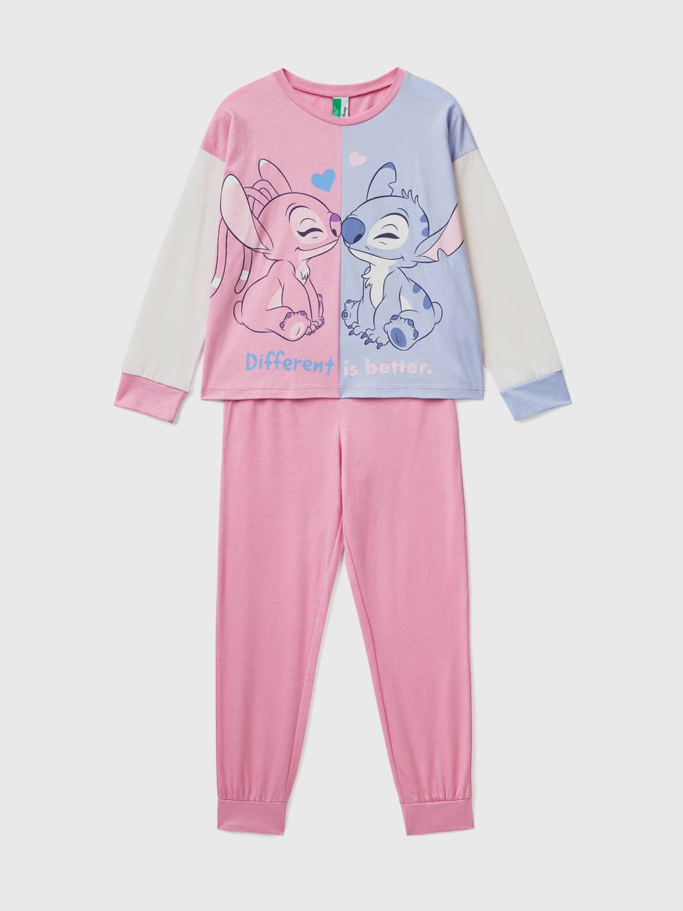 pijama de Stitch y Ángel con glitter - Malva | Benetton